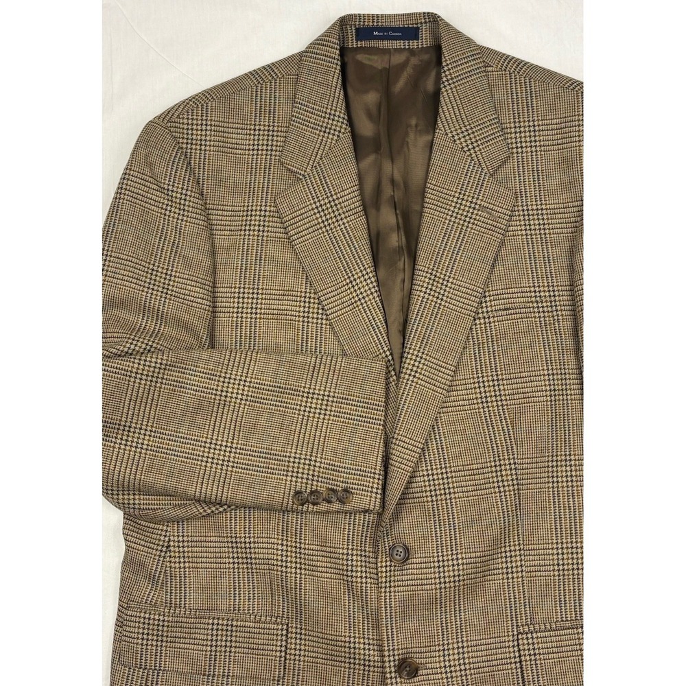 VTG Chaps Ralph Lauren Silk/Wool Tweed Sport Coat 42R Glen Plaid Multicolor EUC
